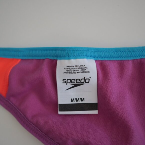 Speedo Neon Colorblock Triangle Bralette Bikini Top | M - Picture 2 of 6